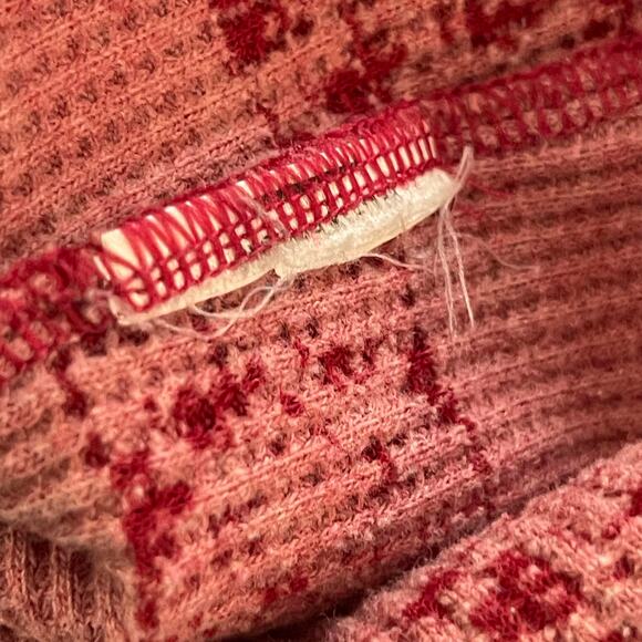 Columbia t-shirt Henley knit top women's large red pink cabin look comfortable - Picture 8 of 16